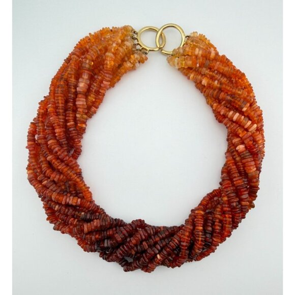 Vtg. Tiffany & Co. 18k Fire Opal Torsade Necklace by Paloma Picasso Yellow Gold - Picture 9 of 9